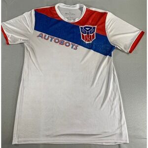 Transformers Autobot Soccer Jersey XL LootWear Exclusive White Red Blue Shirt